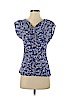 H&M 100% Cotton Blue Short Sleeve Blouse Size 4 - photo 1