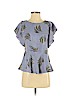 Ann Taylor LOFT 100% Polyester Purple Short Sleeve Blouse Size S (petite) - photo 1
