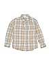 Crazy 8 100% Cotton Plaid Tan Long Sleeve Button-Down Shirt Size 10 - 12 - photo 1