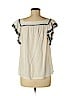 Ann Taylor LOFT 100% Polyester Ivory Short Sleeve Blouse Size M - photo 2