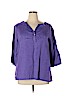 Coldwater Creek 100% Linen Purple 3/4 Sleeve Top Size XL (petite) - photo 1