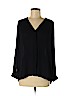 H&M 100% Polyester Black Long Sleeve Blouse Size 6 - photo 1