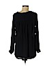 H&M 100% Polyester Black Long Sleeve Blouse Size 6 - photo 2