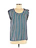 Pleione 100% Polyester Blue Short Sleeve Blouse Size M - photo 1