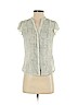 H&M 100% Polyester Tan Short Sleeve Blouse Size 2 - photo 1