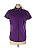 New York & Company Purple Short Sleeve Button-Down Shirt Size L - photo 1