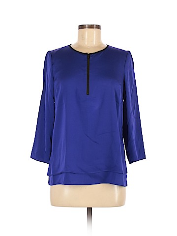 Milly Long Sleeve Silk Top (view 1)