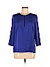 Milly Blue Long Sleeve Silk Top Size 4 - photo 1