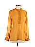 H&M 100% Polyester Yellow Long Sleeve Blouse Size 6 - photo 1