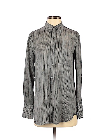 Theory Long Sleeve Silk Top (view 1)