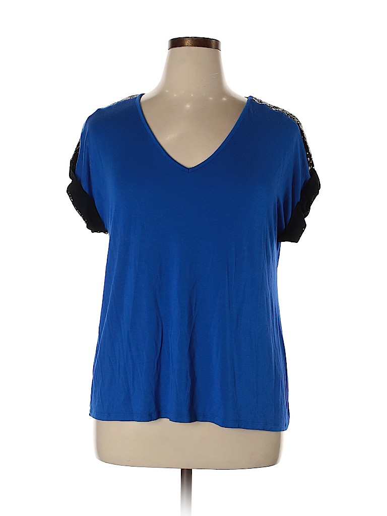 Lane Bryant Blue Short Sleeve Top Size 16 - photo 1