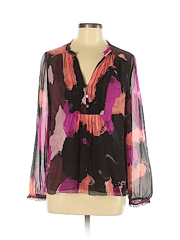 Diane von Furstenberg Long Sleeve Silk Top (view 1)