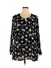 Sejour 100% Polyester Black 3/4 Sleeve Blouse Size 18 - photo 1
