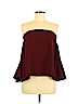 Topshop 100% Polyester Burgundy Long Sleeve Blouse Size 8 - photo 1