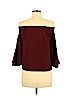 Topshop 100% Polyester Burgundy Long Sleeve Blouse Size 8 - photo 2