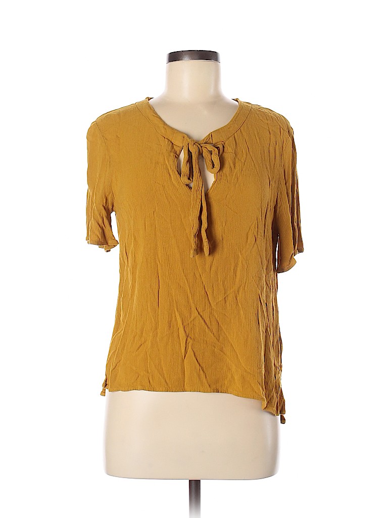 H&M Yellow Short Sleeve Blouse Size 8 - photo 1