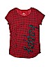 Justice Plaid Red Short Sleeve T-Shirt Size 14 - 16 - photo 1