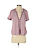 Lucky Brand 100% Cotton Burgundy Short Sleeve Blouse Size S - photo 1