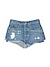 RE/DONE 100% Cotton Blue Denim Shorts Size 26 waist - photo 1