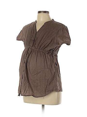 Motherhood Short Sleeve Button-Down Shirt (view 1)