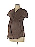 Motherhood 100% Cotton Tan Short Sleeve Button-Down Shirt Size L - photo 1
