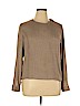 Giorgio Armani 100% Silk Tan Long Sleeve Silk Top Size 14 - photo 1