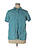 J.jill 100% Linen Blue Short Sleeve Button-Down Shirt Size XL - photo 1