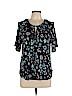 Ann Taylor LOFT Outlet 100% Rayon Black Short Sleeve Top Size L - photo 1