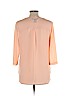 Investments 100% Polyester Pink 3/4 Sleeve Blouse Size L (petite) - photo 2