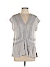 Ann Taylor LOFT Gray Short Sleeve Top Size L (petite) - photo 1