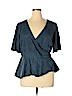 Ann Taylor LOFT 100% Lyocell Blue Short Sleeve Blouse Size XL - photo 1