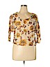 Charlotte Russe 100% Polyester Tan 3/4 Sleeve Blouse Size XL - photo 1
