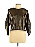 Tibi Gold Short Sleeve Blouse Size L - photo 1