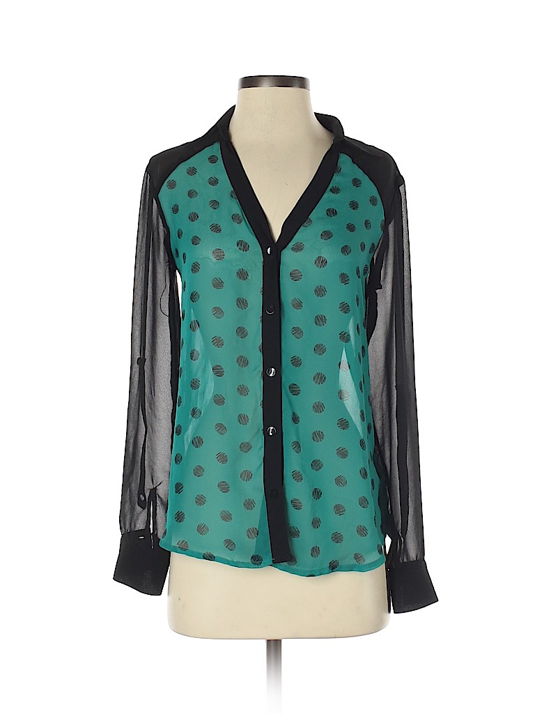 BCX 100% Polyester Black Long Sleeve Blouse Size S - photo 1