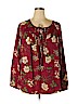 Forever 100% Polyester Burgundy Long Sleeve Blouse Size XL - photo 1