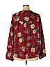 Forever 100% Polyester Burgundy Long Sleeve Blouse Size XL - photo 2