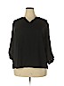 INC International Concepts 100% Polyester Black 3/4 Sleeve Blouse Size 18 - photo 1