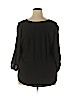 INC International Concepts 100% Polyester Black 3/4 Sleeve Blouse Size 18 - photo 2
