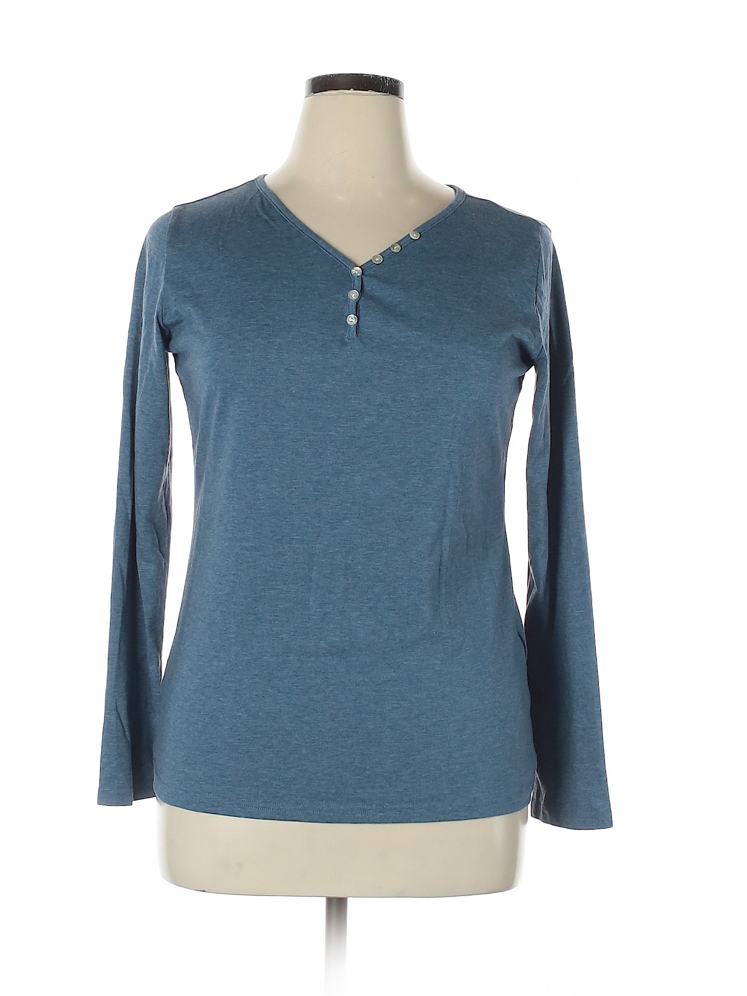 Unbranded Women Blue Long Sleeve Henley XL | eBay