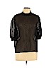 Zara 100% Polyester Black Short Sleeve Blouse Size L - photo 1