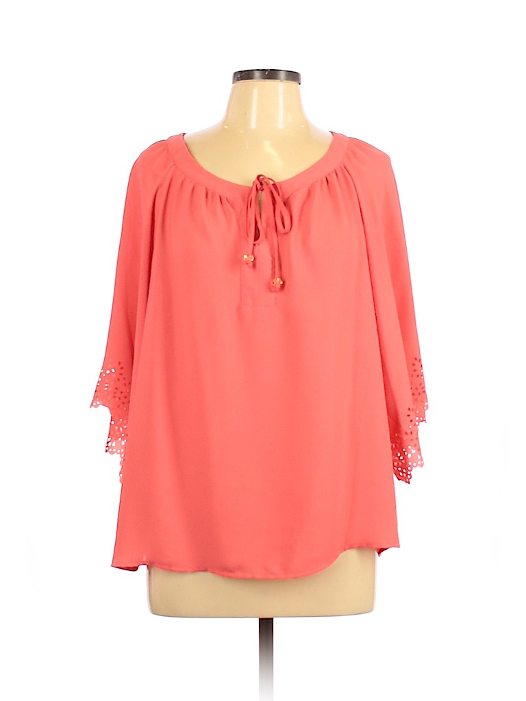 NY Collection 100% Polyester Pink 3/4 Sleeve Blouse Size XL (petite) - photo 1