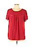 Hannah 100% Polyester Red Short Sleeve Blouse Size XL (petite) - photo 1