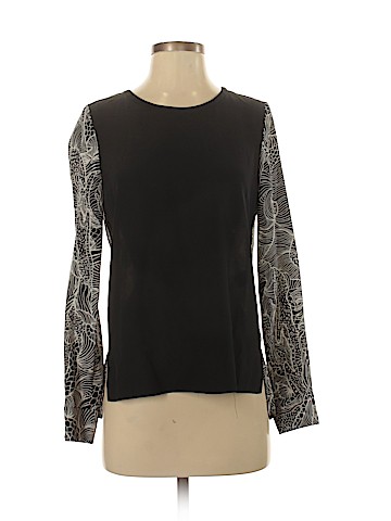 Diane von Furstenberg Long Sleeve Silk Top (view 1)