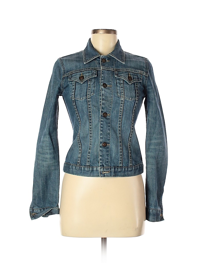 Earl Jean Solid Blue Denim Jacket Size S - 75% off | thredUP