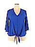 Unbranded Blue 3/4 Sleeve Blouse Size 2X - photo 1