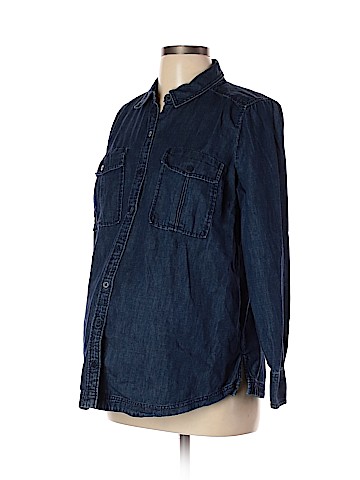 LED Luxe Essentials Denim Long Sleeve Button-Down Shirt (view 1)