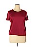 Linda Allard Ellen Tracy Red Short Sleeve Silk Top Size XL - photo 1