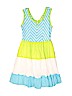 Jona Michelle Chevron-herringbone Color Block Blue Dress Size 7 - photo 1