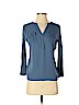 INC International Concepts 100% Polyester Blue Long Sleeve Blouse Size S (petite) - photo 1