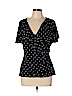 White House Black Market Black Short Sleeve Blouse Size L - photo 1